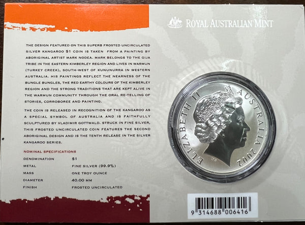 1 Troy Ounce RAM $1 SILVER ROO COIN (2002)