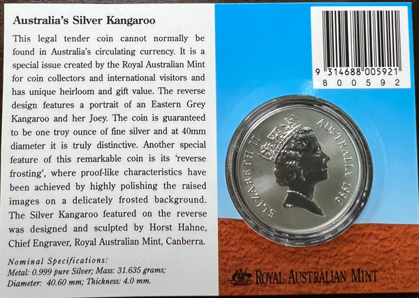 1 Troy Ounce RAM $1 SILVER ROO COIN (1996)